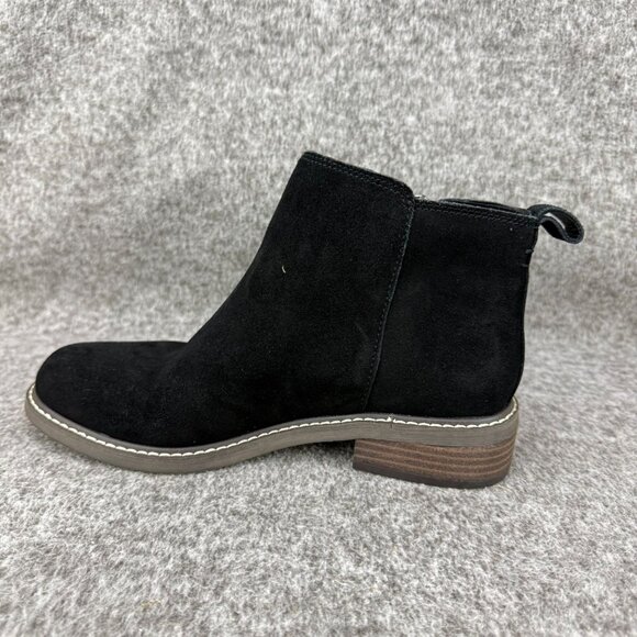 ✅ Womens 7.5M Crown Vintage Ankle Boots Black Suede Leather Booties Side Zipper - Picture 11 of 13